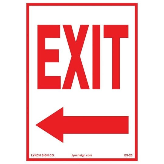 10-in-x-14-in-exit-arrow-left-sign-printed-on-more-durable-thicker-longer-lasting-styrene-plastic-es-1