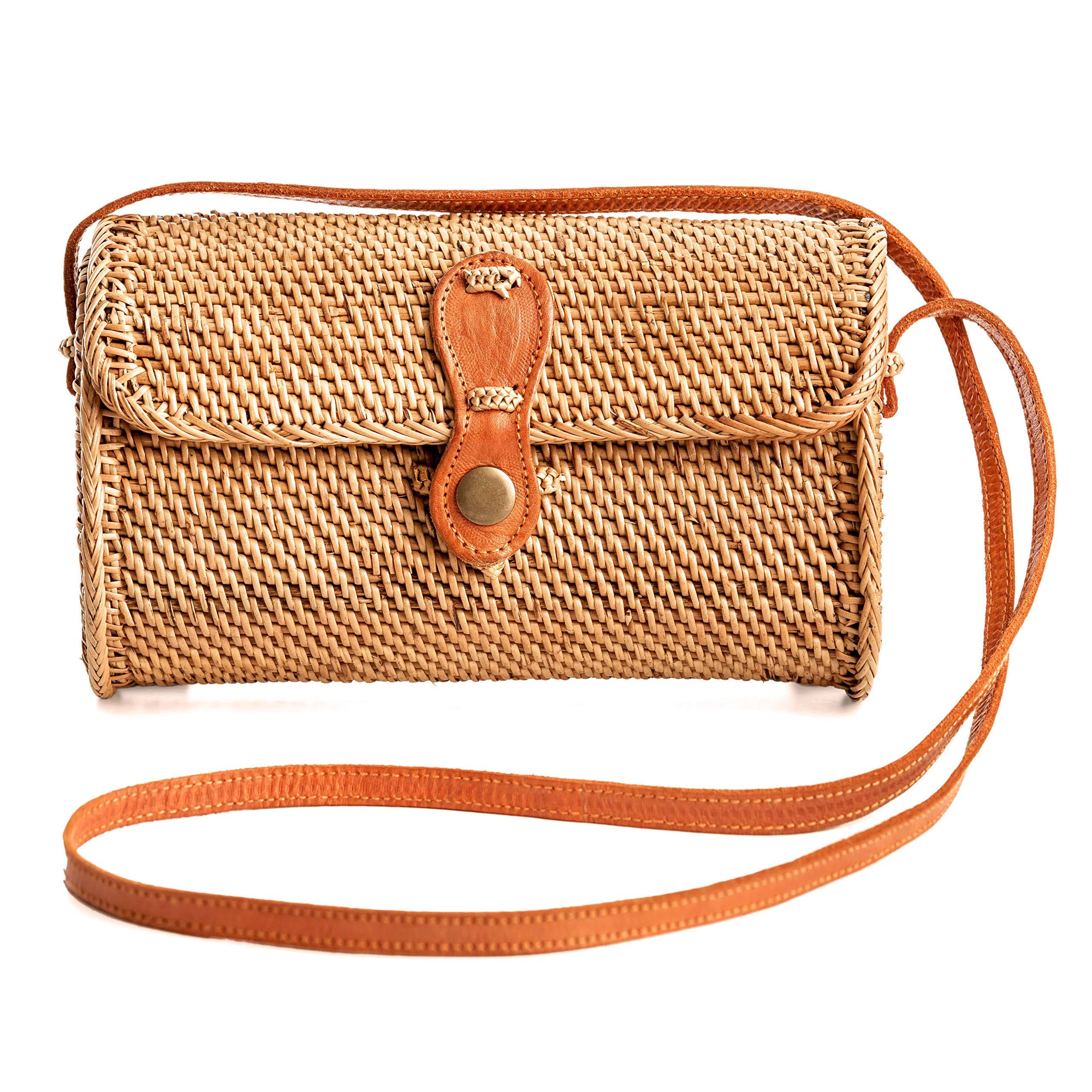 Woven Circle Boho Bag - Handmade Balinese Rattan Purse | Image