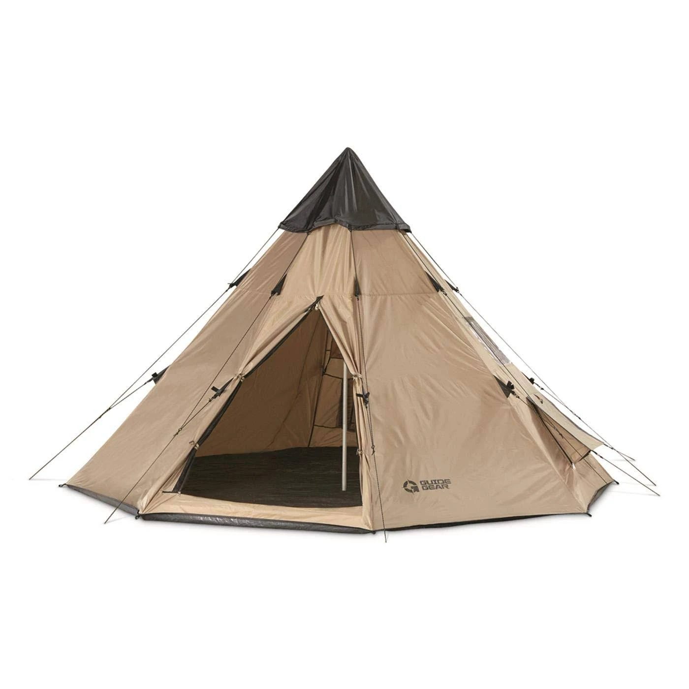 Waterproof Teepee Tent for 2 People - 10' x 10' Guide Gear Camping Adventure | Image