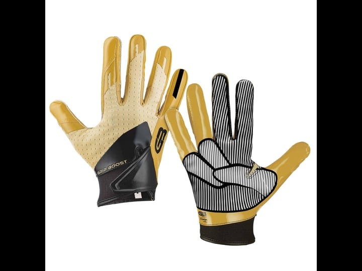 grip-boost-peace-shaka-and-hook-em-football-gloves-pro-elite-adult-sizes-gold-x-large-1