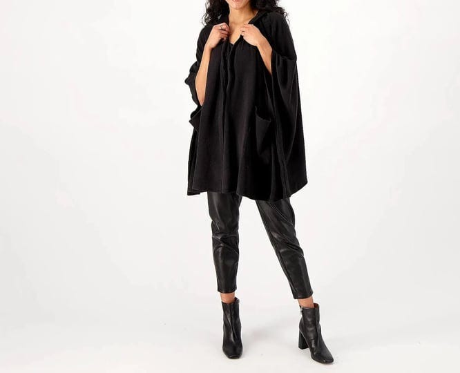cuddl-duds-fleecewear-with-stretch-hooded-blanket-wrap-black-one-size-missy-1