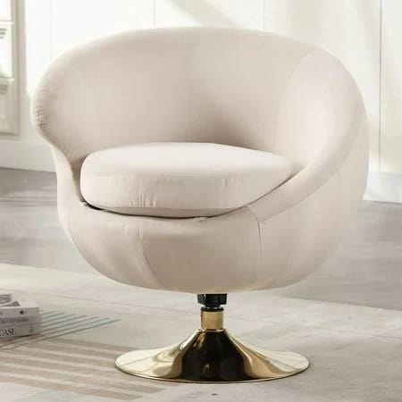 Elegant Velvet Swivel Barrel Chair for a Modern Living Space | Image