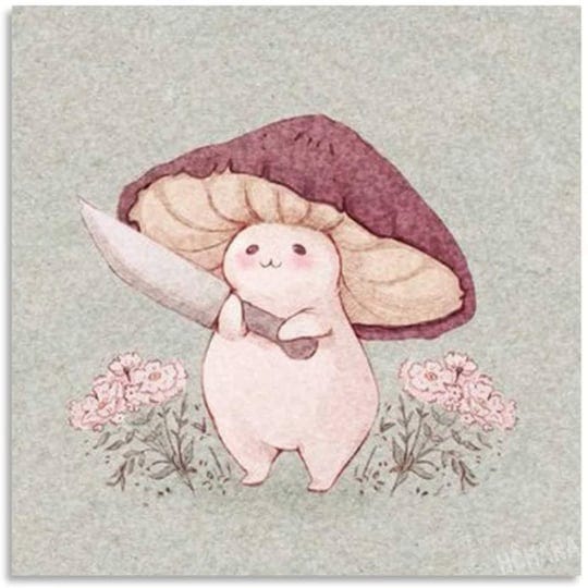 cute-mushroom-fairy-drop-art-mushroom-mushroom-with-a-knife-mushroom-art-poster-poster-decorative-pa-1