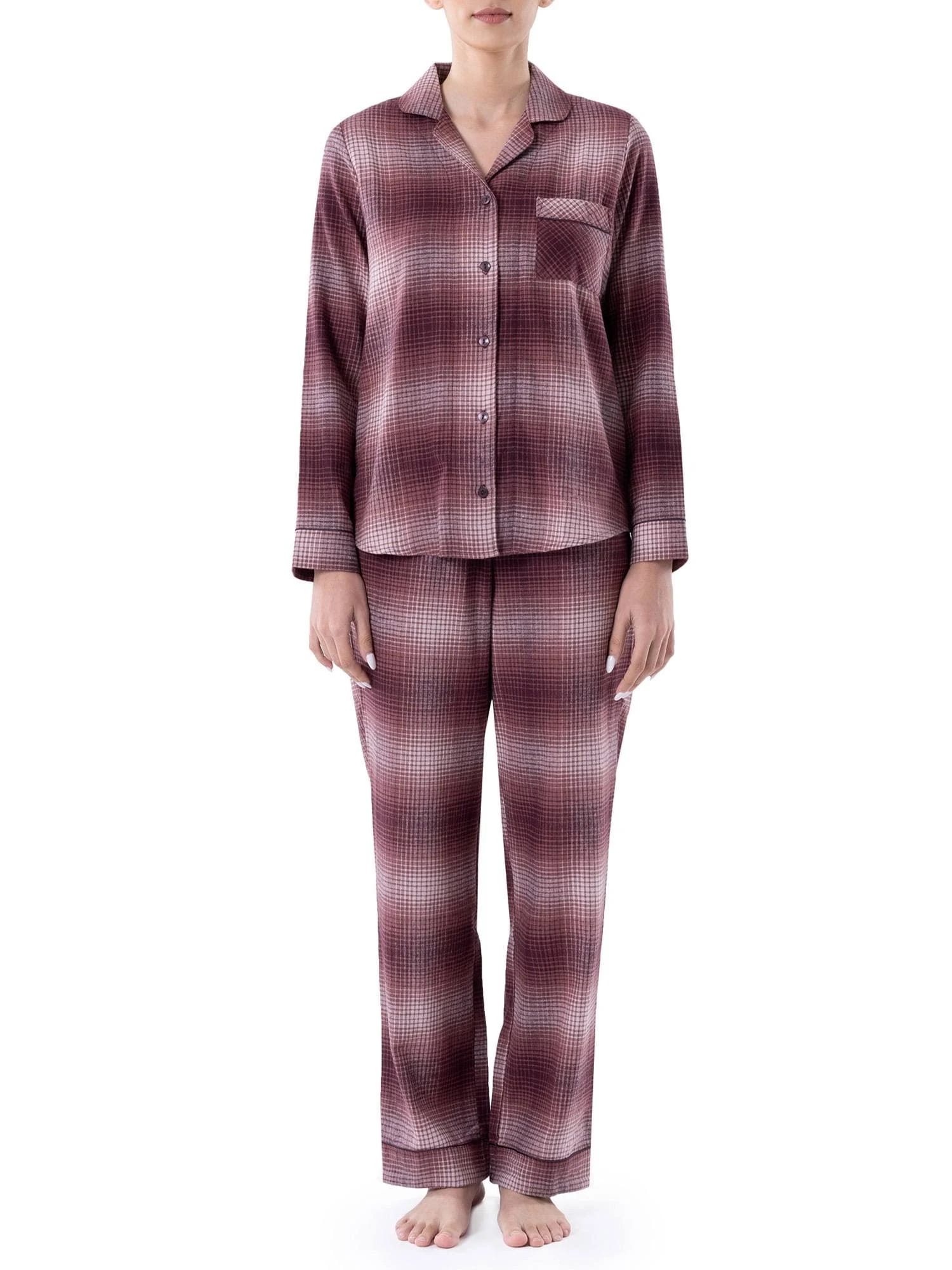 Cozy Women's Plus Size Pajamas with Ombre Plaid | Image