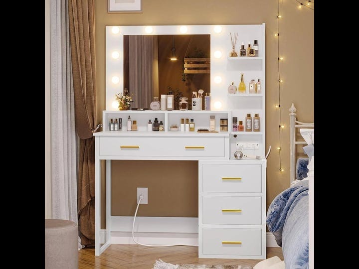 makeup-vanity-with-10-light-bulbs-storage-shelves-and-drawers-white-1