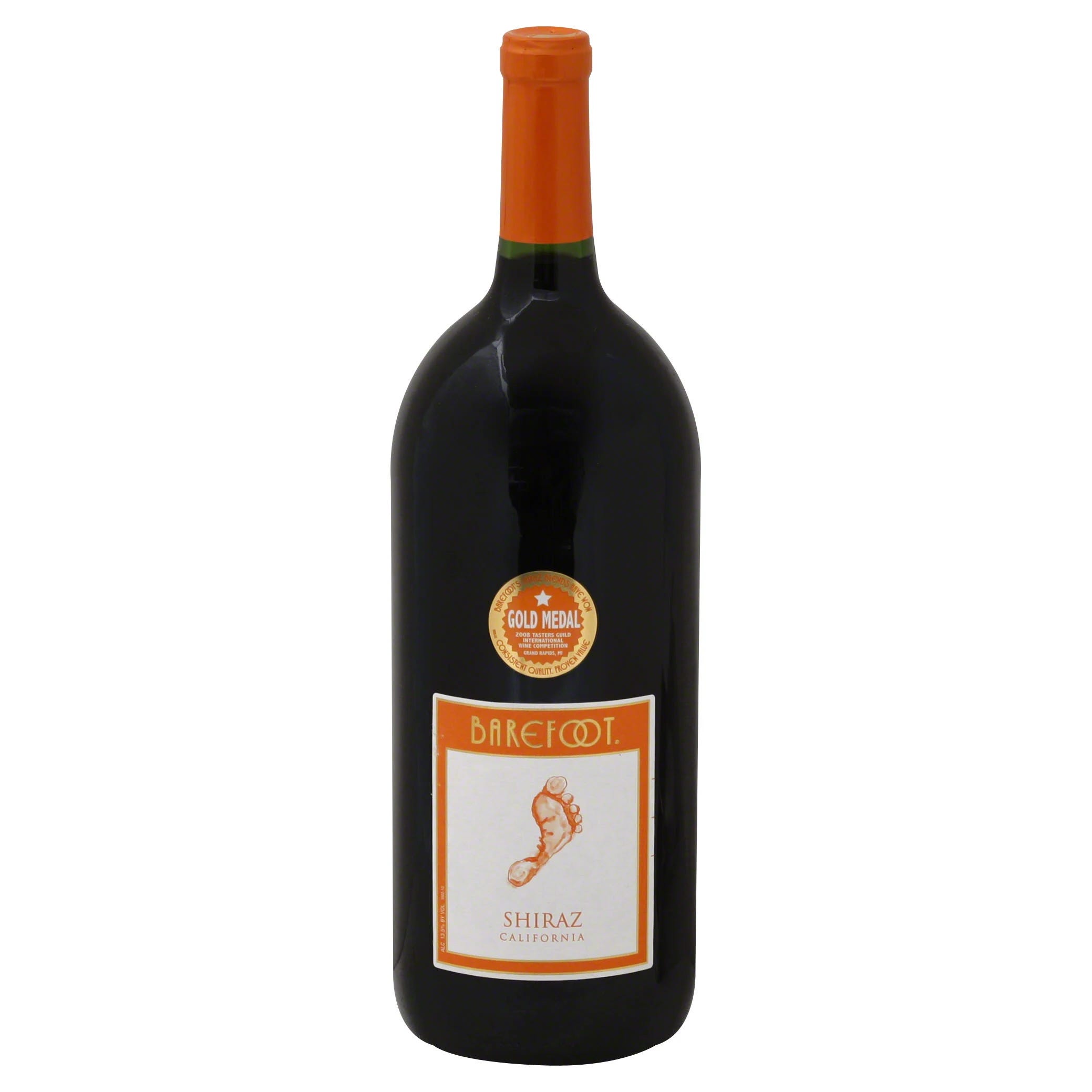 Barefoot California Shiraz: Robust Red Wine with Cherry and Raspberry Flavors | Image