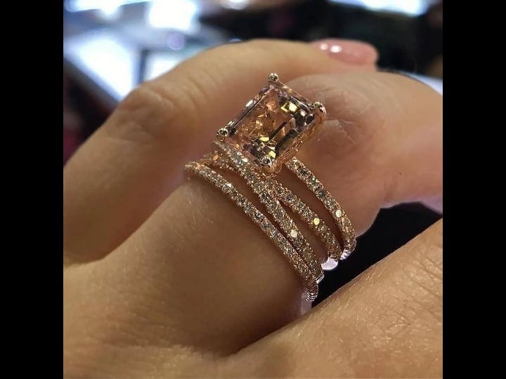 womens-925-sterling-silver-14k-rose-gold-natural-morganite-diamond-ring-size-8