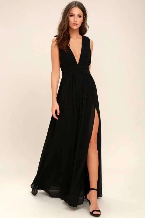 Timeless Black Maxi Dress for Evenings | Image