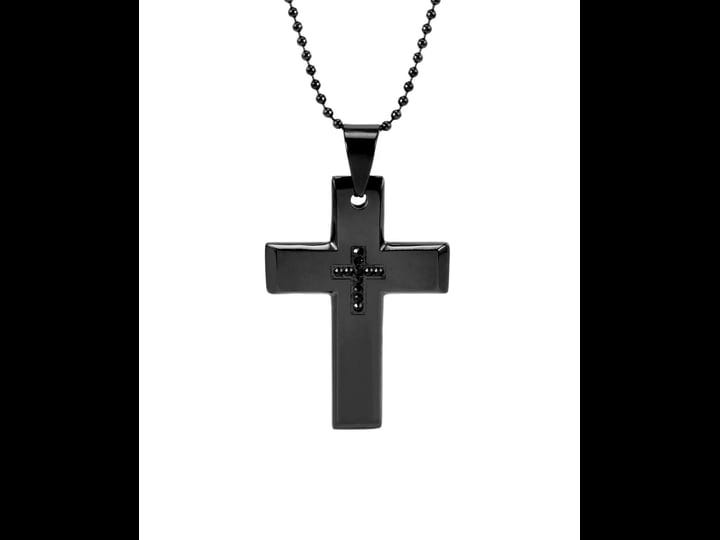 mens-black-plate-stainless-steel-cross-necklace-black-1