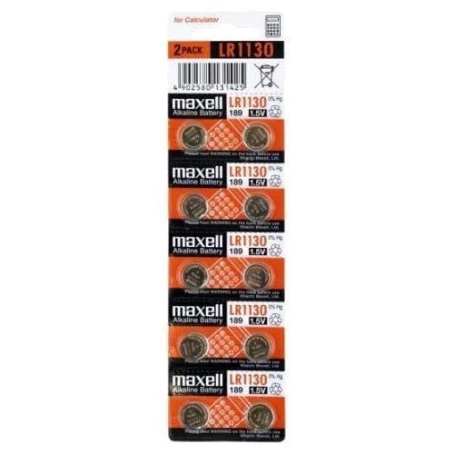Maxell Alkaline Button Size Battery - Durable and Reliable LR1130 (10 pack) | Image