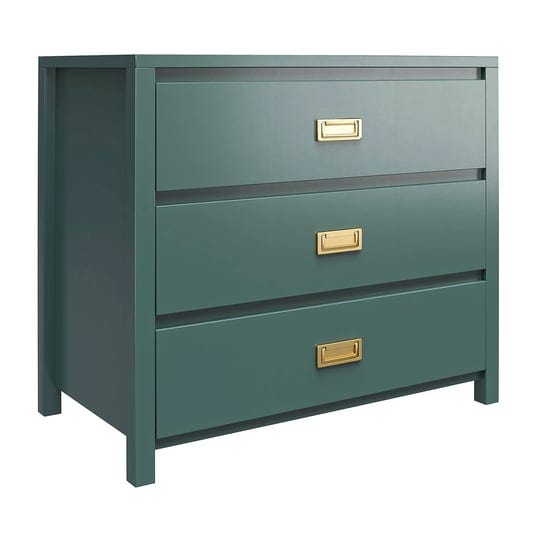 little-seeds-monarch-hill-haven-3-drawer-kids-dresser-hunter-green-1