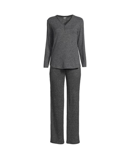 lands-end-womens-petite-cozy-2-piece-pajama-set-long-sleeve-top-and-pants-size-small-petite-gray-1