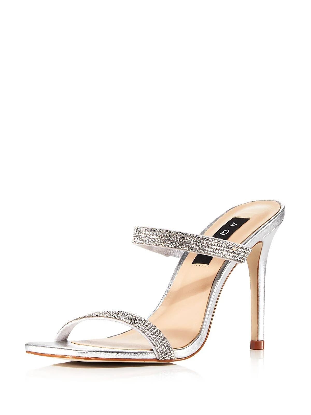 Silver Stiletto Slip-On Dress Shoes by Aqua | Image