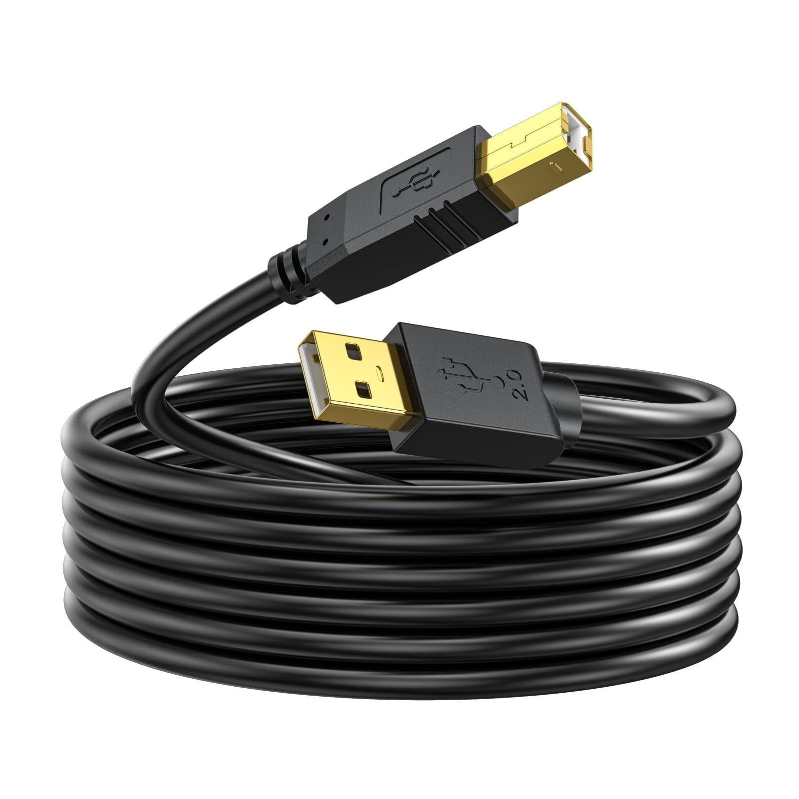 Gold-Plated 6 Feet USB Printer Cable for Optimal Data Transfer Speed | Image