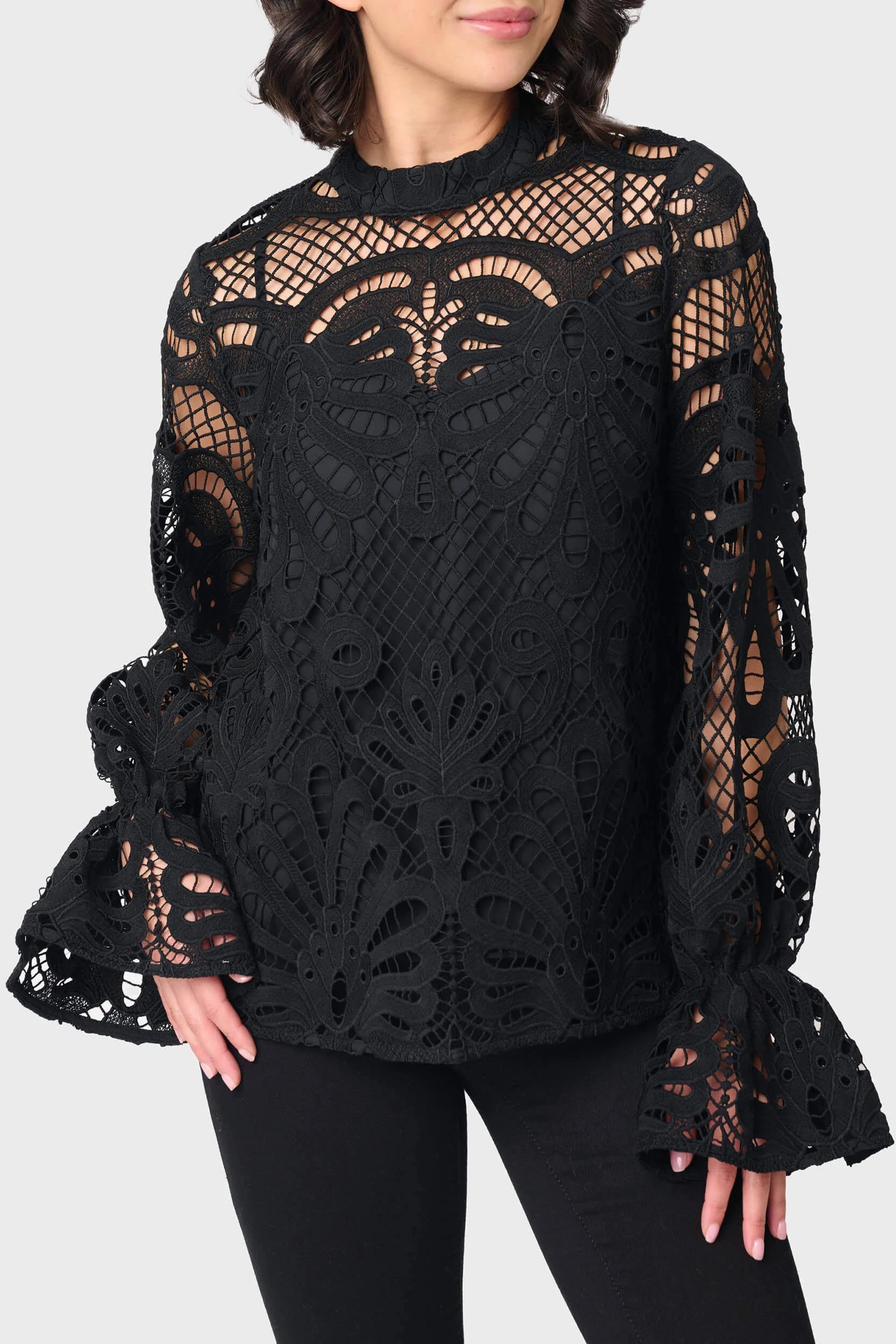 Lovely Lace Top in Black by Gibsonlook | Image