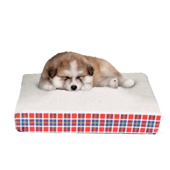 petmaker-memory-foam-pet-bed-for-small-dogs-with-washable-cover-red-blue-plaid-size-20-5-x-15-5-1