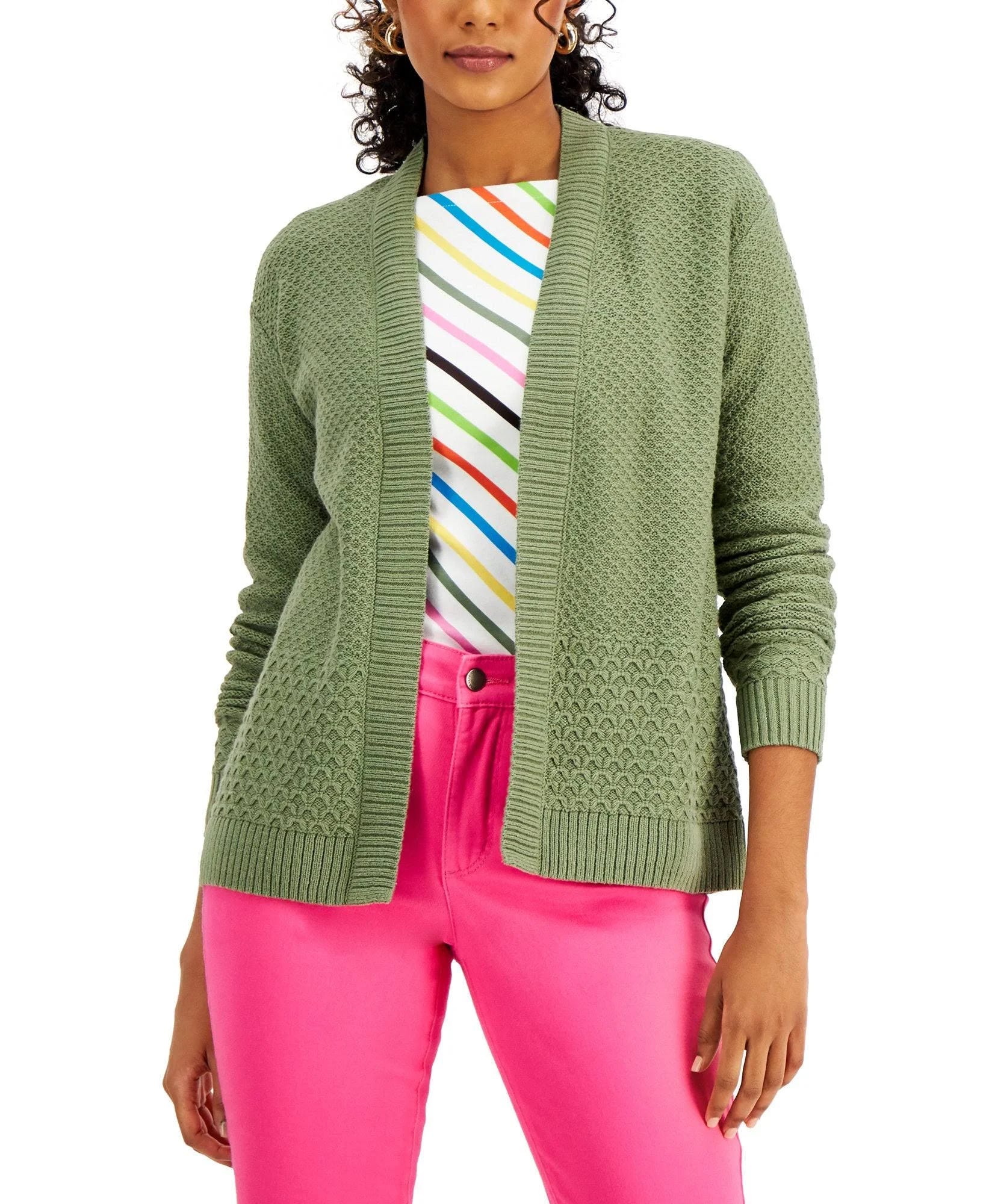 Charter Club Women's Cool Olive Cardigan - Size Xs | Image