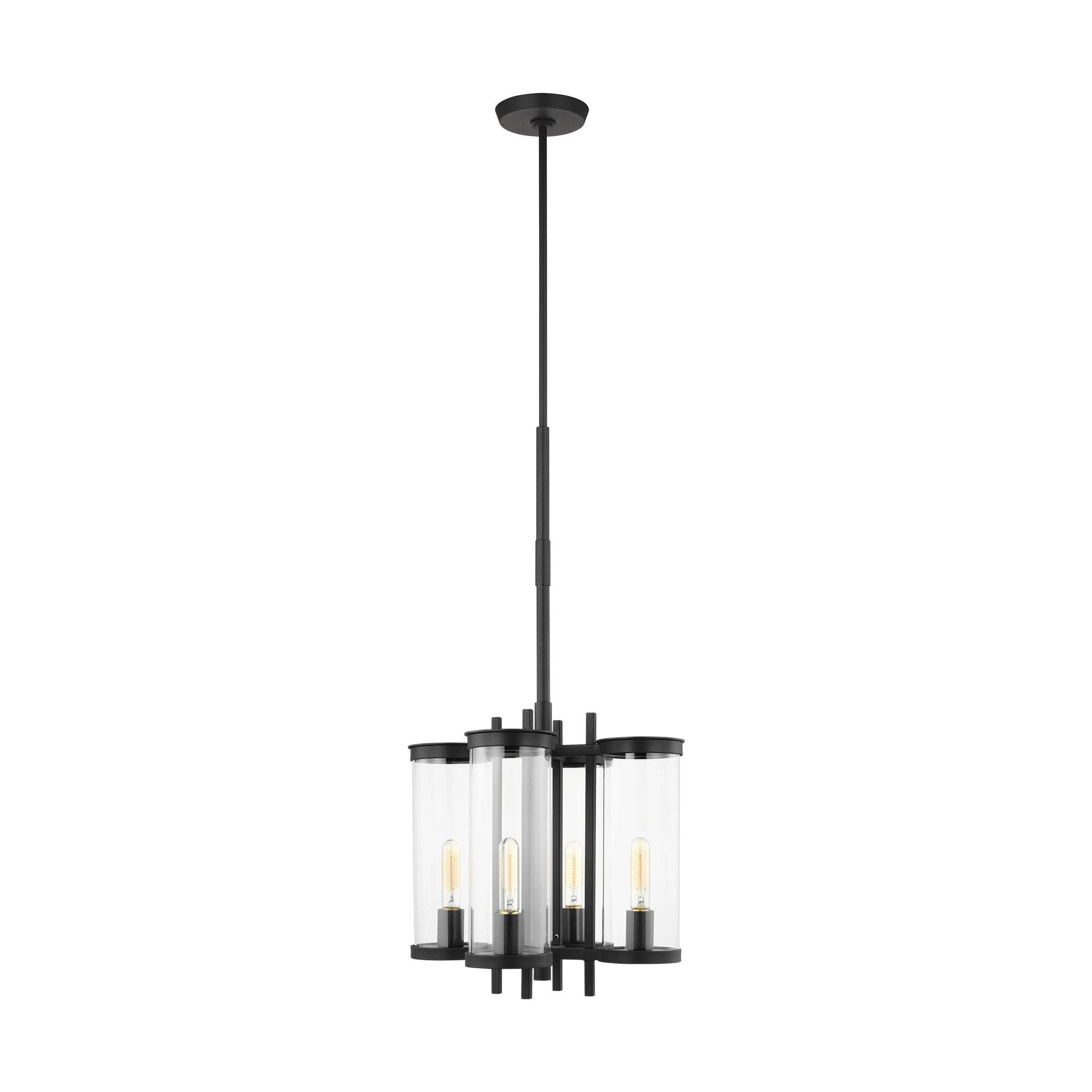 Eastham: Outdoor Textured Black Chandelier by Visual Comfort | Image