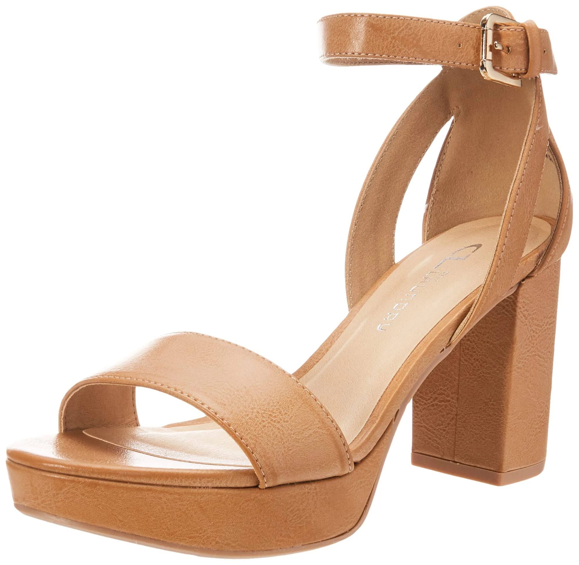 Ladies, Comfortable Ankle Strap Pumps in Burnished Dark Nude | Image
