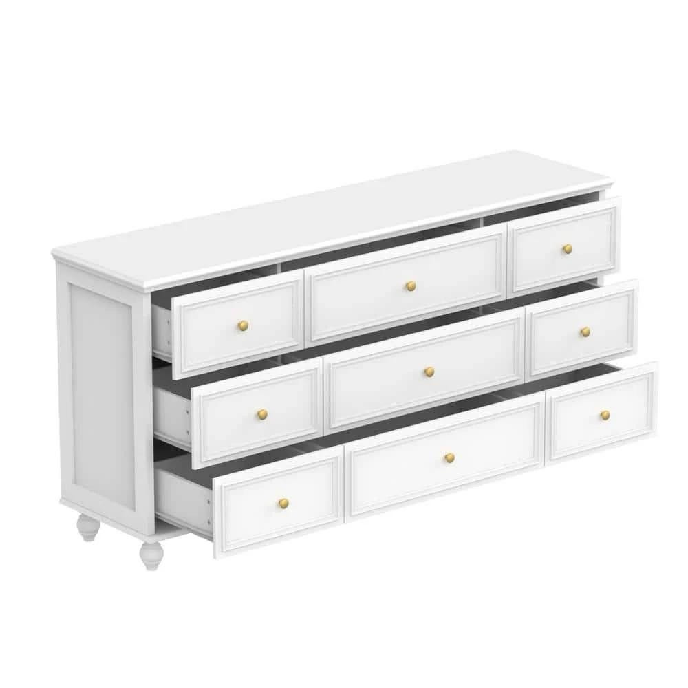 Modern European 9-Drawer White Dresser Chest | Image