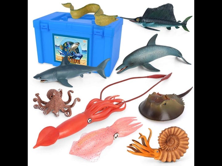 volnau-sea-creature-toys-9pcs-pacific-ocean-sea-animal-figurines-shark-toys-for-toddlers-kids-christ-1