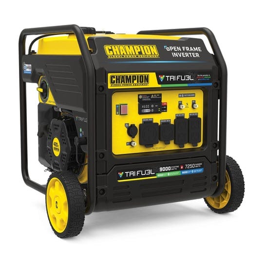 champion-power-equipment-201176-9000-watt-electric-start-tri-fuel-open-frame-inverter-generator-with-1