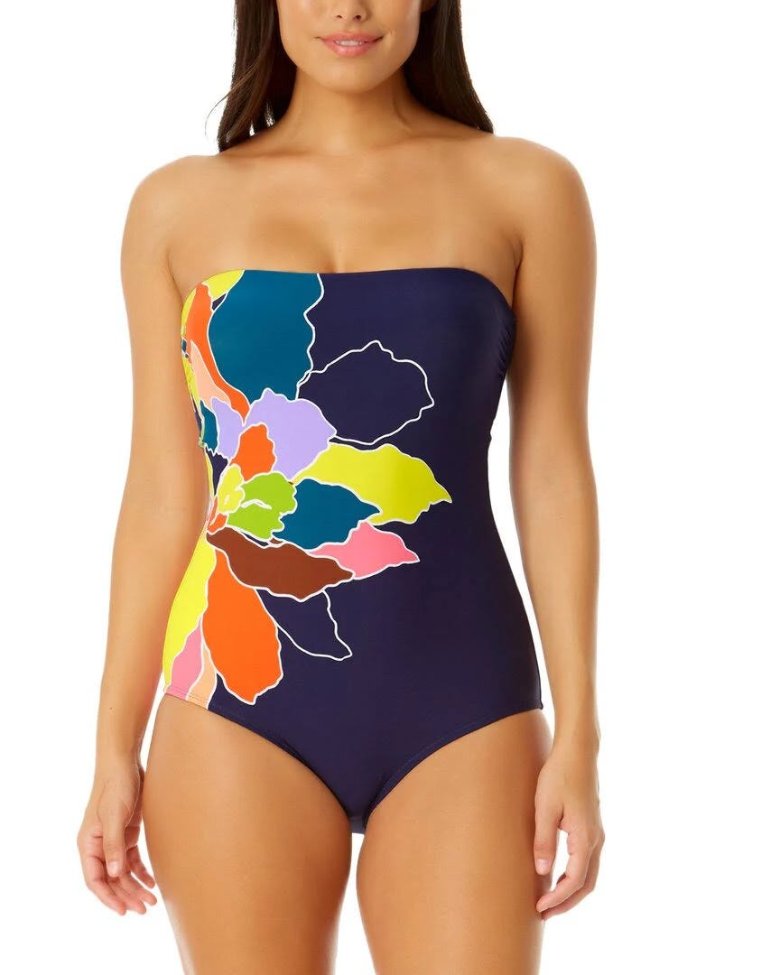 Stylish Strapless One Piece Swimsuit for a Flattering Pool Party Look | Image