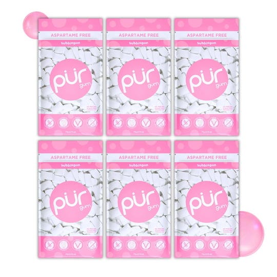 pur-gum-aspartame-free-chewing-gum-100-xylitol-natural-bubblegum-flavored-gum-55-pieces-pack-of-6-1