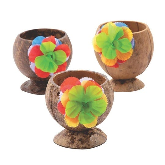 coconut-cup-with-flowers-set-of-12-luau-and-tiki-party-supplies-1