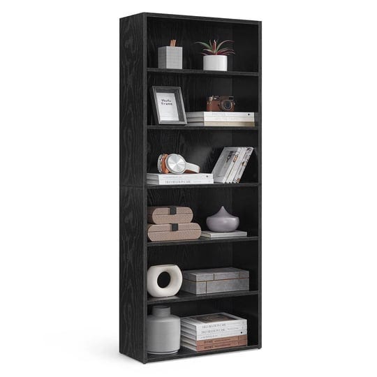 vasagle-bookshelf-6-tier-open-bookcase-with-adjustable-storage-shelves-floor-standing-unit-black-ulb-1