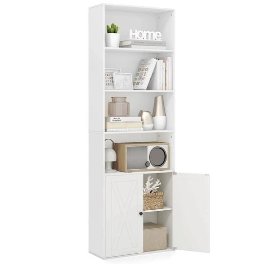 giantex-71-tall-bookcase-with-doors-1