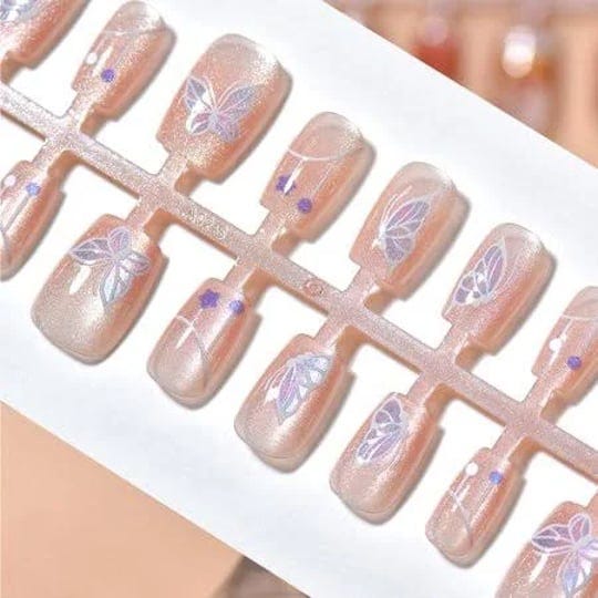 parkiststar-30-pcs-false-nailsshort-nails-chic-and-stylish-nail-set-press-on-square-nails-with-butte-1