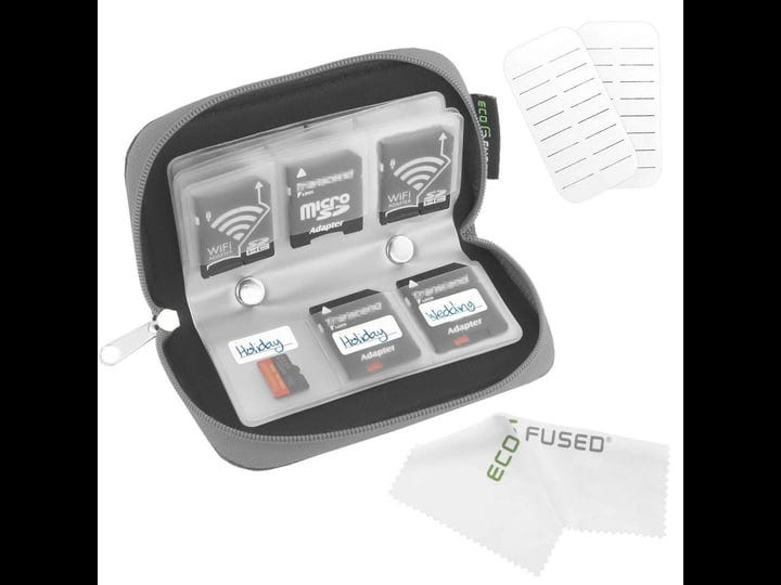 eco-fused-8-pages-and-22-slots-memory-card-carrying-case-cleaning-cloth-grey-1