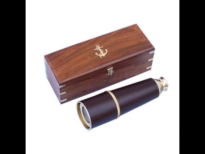 hampton-nautical-admirals-brass-leather-spyglass-telescope-with-rosewood-box-32-inch-brass-1