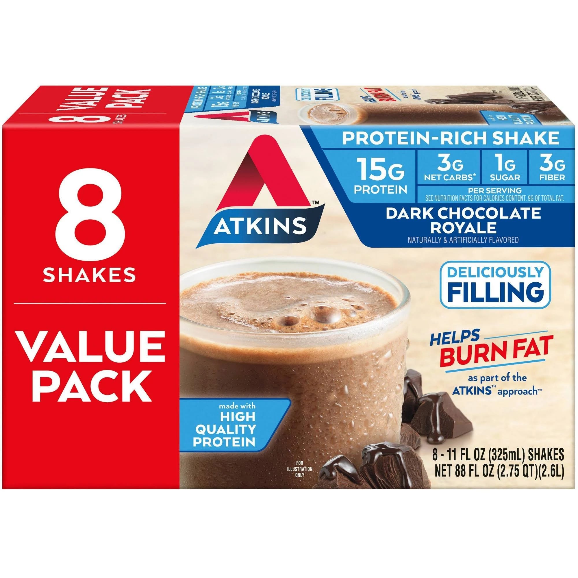 Dark Chocolate Royale Atkins High Protein Shake | Image