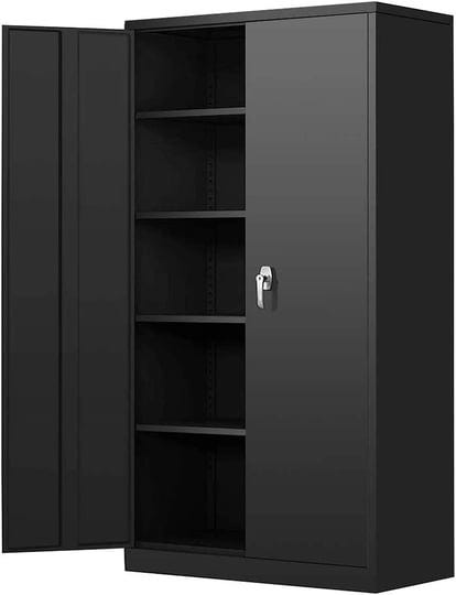 metal-garage-storage-cabinet-72-locking-metal-cabinet-with-2-doors-and-adjustable-shelves-locking-do-1