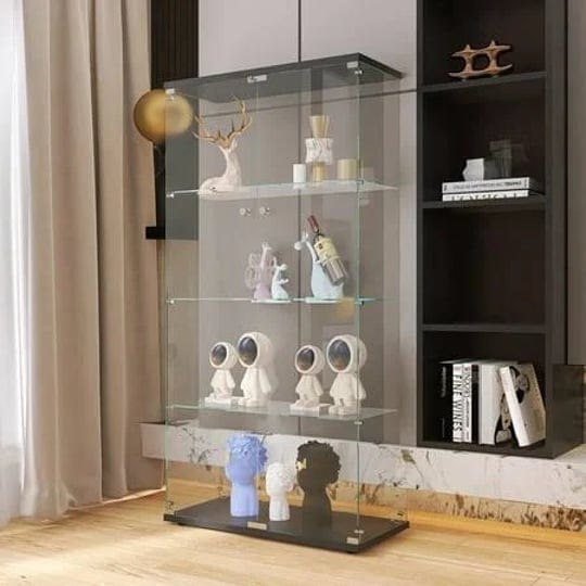 glass-cabinet-with-2-clear-door-curio-display-cabinet-with-4-shelves-glass-tower-64-high-figure-stor-1