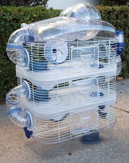 mcage-acrylic-clear-4-tiers-expansible-and-customizable-hamster-palace-mouse-house-gerbil-habitat-ho-1