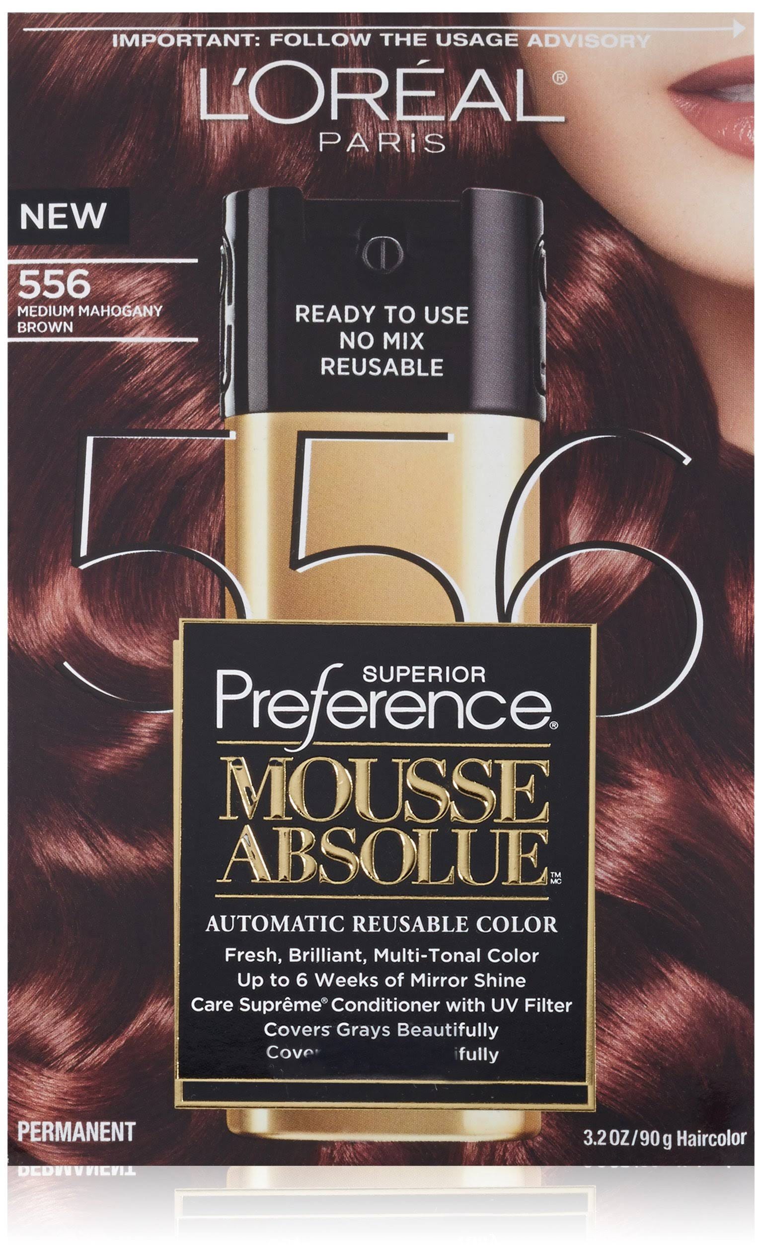 L'Oreal Paris Superior Preference Mousse Absolue: Automatic, Reusable Hair Color in Medium Mahogany Brown | Image