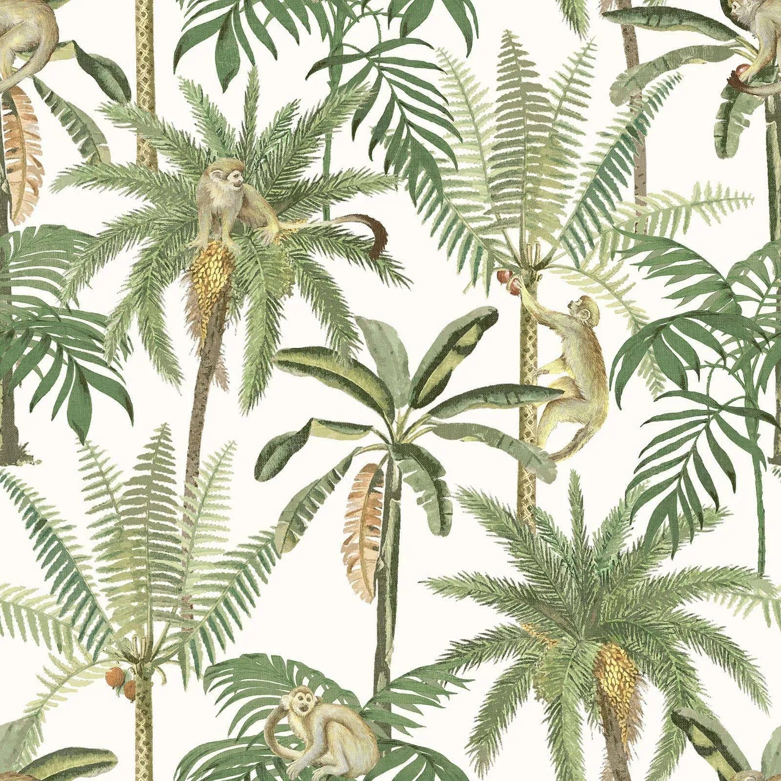 Amazonia Monkey Trees Jungle Wallpaper - White World of Wallpaper WOW043 | Image