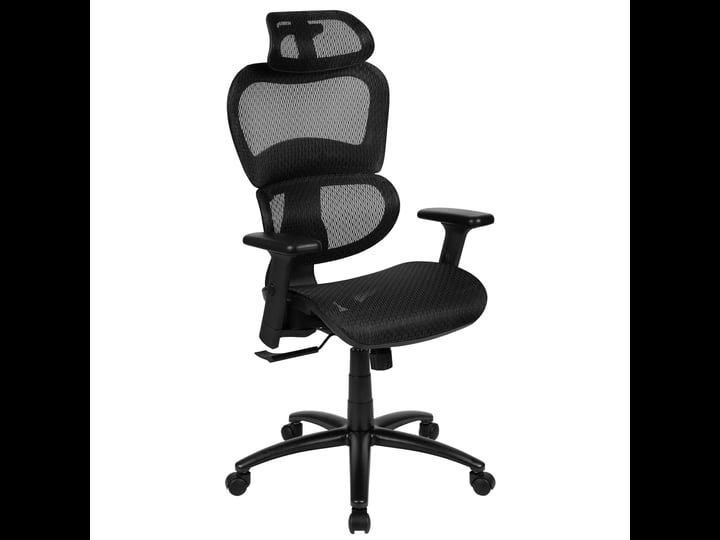 ergonomic-mesh-office-chair-with-synchro-tilt-headrest-adjustable-pivot-arms-black-1
