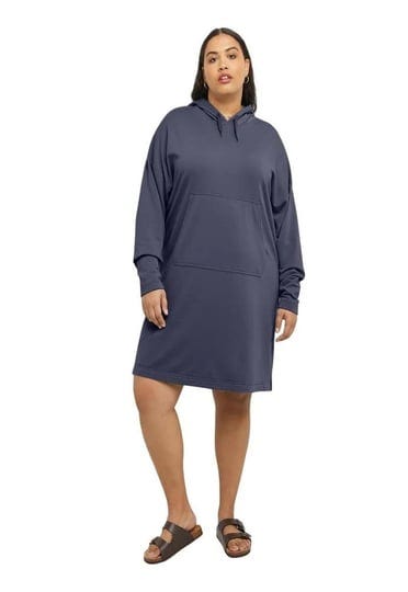 hanes-originals-womens-cozy-fleece-hoodie-dress-with-kanga-pocket-sizes-xs-2xl-size-small-bronze-1
