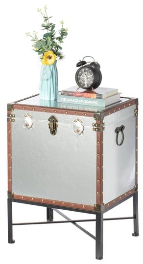 vintiquewise-faux-leather-trimmed-lockable-square-lined-storage-trunk-end-table-on-metal-stand-silve-1