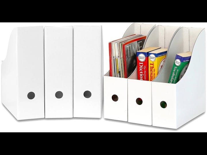 simple-houseware-white-magazine-file-holder-organizer-box-pack-of-7