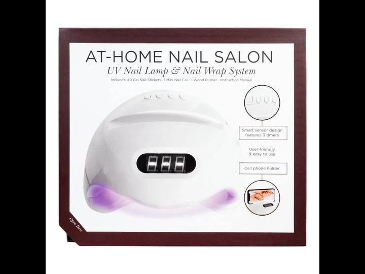 at-home-nail-salon-uv-nail-lamp-with-chocolate-gel-nail-stickers-kit-1