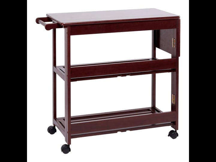 38-inch-rubberwood-kitchen-cart-knife-holder-folding-frame-2-open-shelves-brown-1