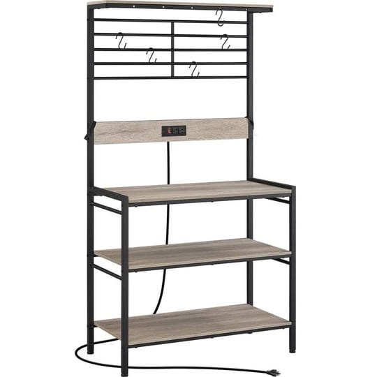 yaheetech-4-tier-64-h-kitchen-bakers-rack-with-power-outlet-gray-1