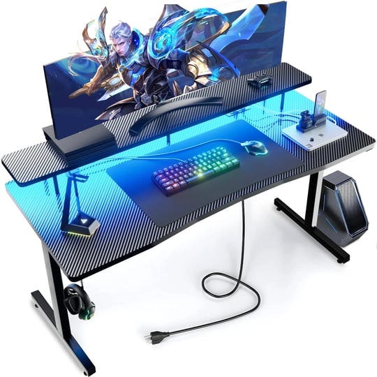 gtracing-55-inch-gaming-desk-with-led-lights-computer-gamer-desk-with-monitor-stand-ergonomic-carbon-1