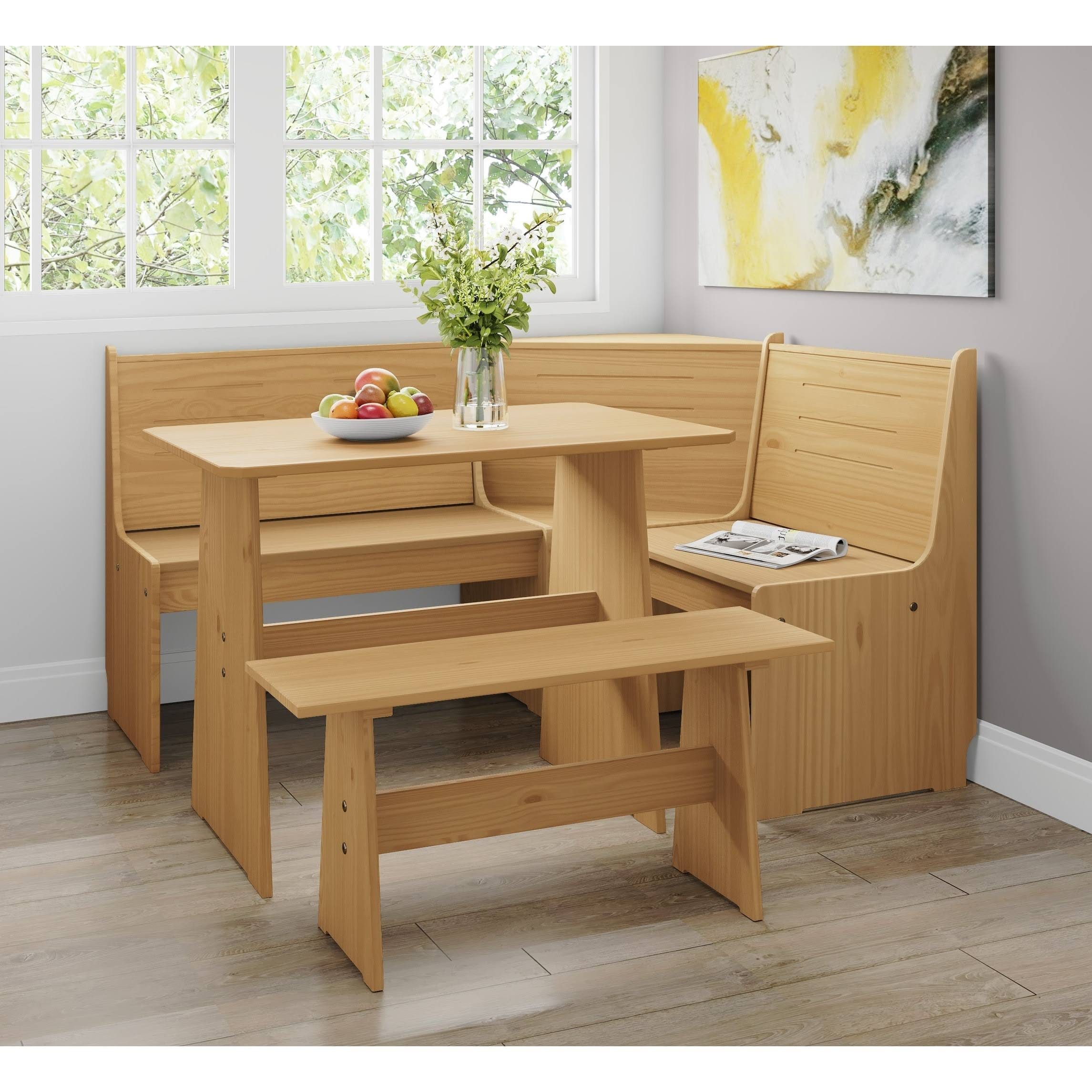 Dwell Home Inc. Natural Solid Wood Breakfast Nook Set | Image