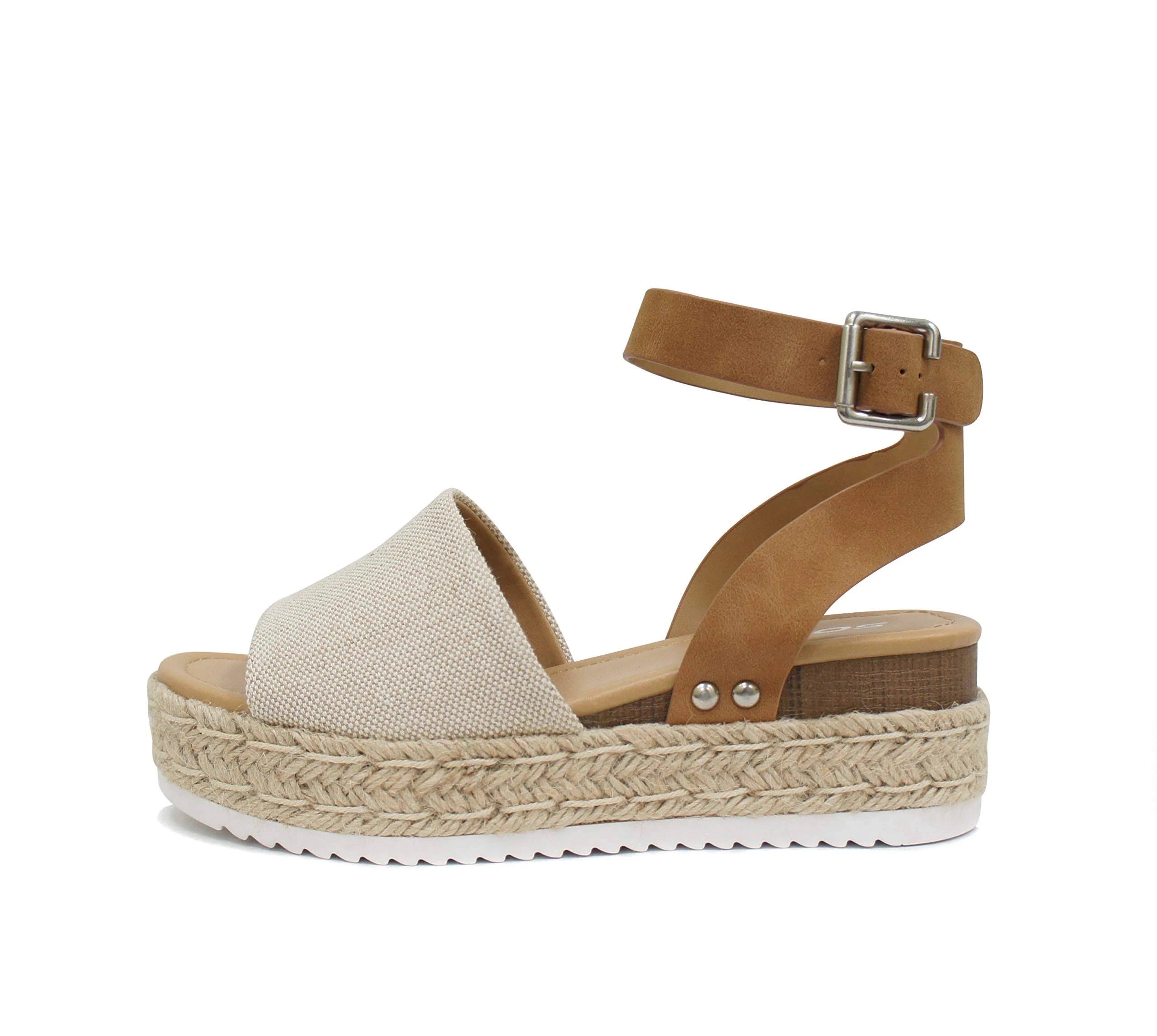 Synthetic Leather Open Toe Strappy Sandal with Cushioned Insole | Image